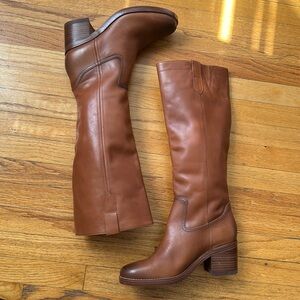 Nine West Brown Leather Knee High Boots - HEECEE BOOT - similar to Frye Campus